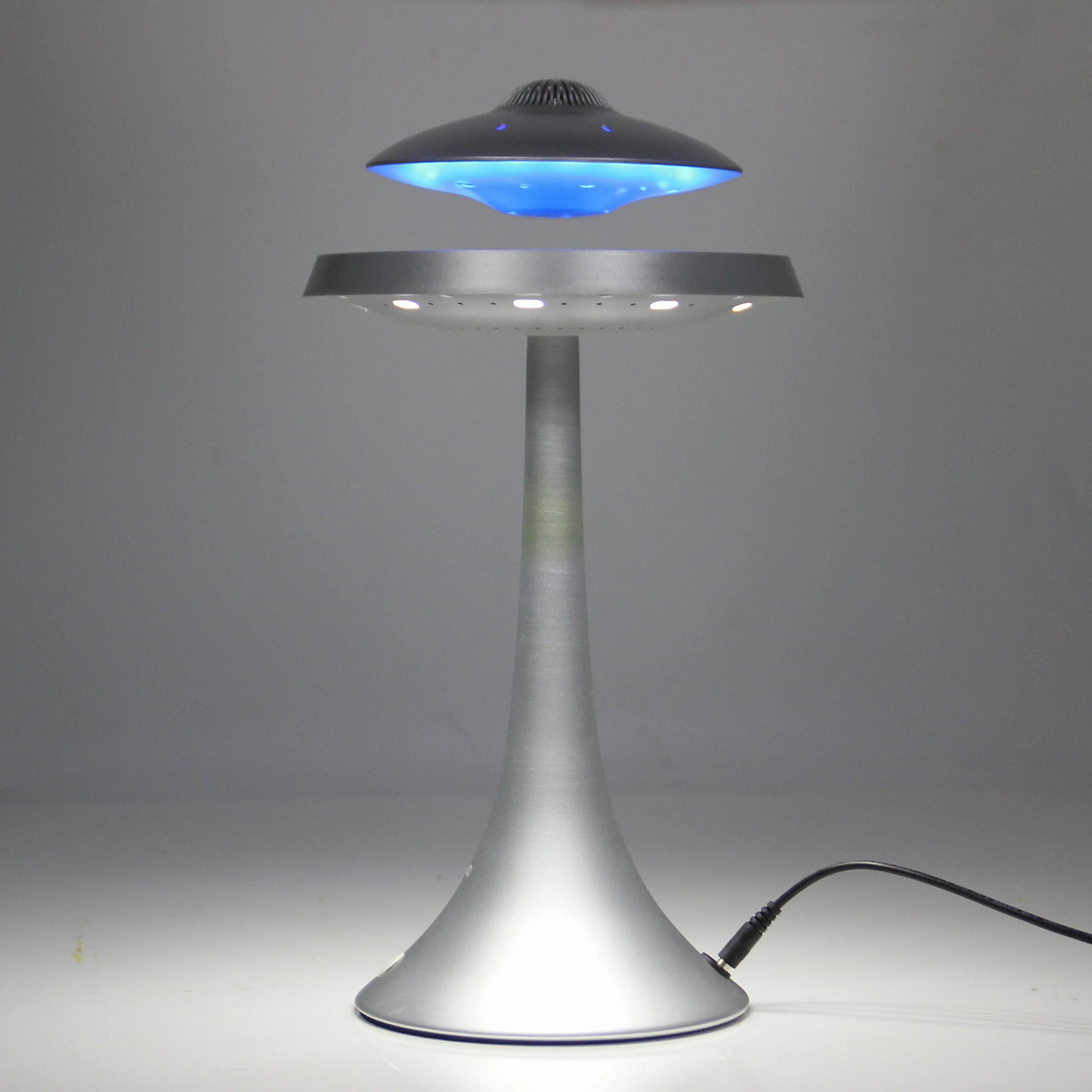 UFO Speaker Super Cool Levitating Speaker Magnetic Floating UFO Speaker Music Player with RGB Color Table Lamp