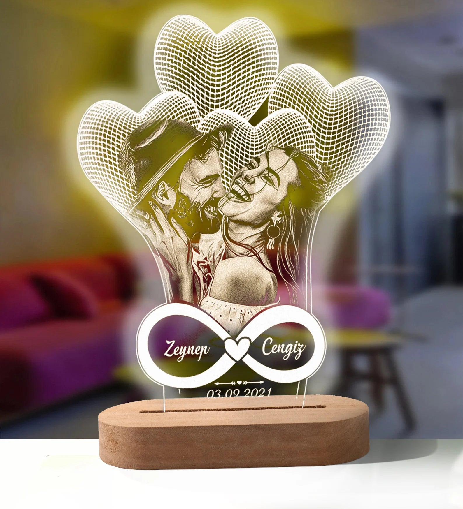 Personalized 3D Photo Lamp Custom Photo And Text Customized Valentine&