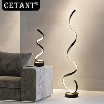 LED Floor Lamp Modern Remote Control Spiral Light For Living Room Bedroom Bedside Study Home Indoor Led Decorative Desk Lighting