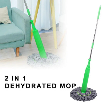 Floor Washing Mop Squeeze Household Cleaning Floor Wash Wet Mop for Floor Cleaning Fiber Absorbent Mop 2 in 1 Dehydrated Mop