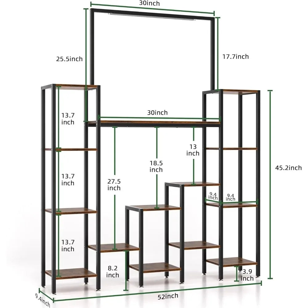 Tiered Plant Stand Indoor with Grow Lights, Tall Metal Stands , Fathers Day Dad Gifts Large Plant Shelves, Holder