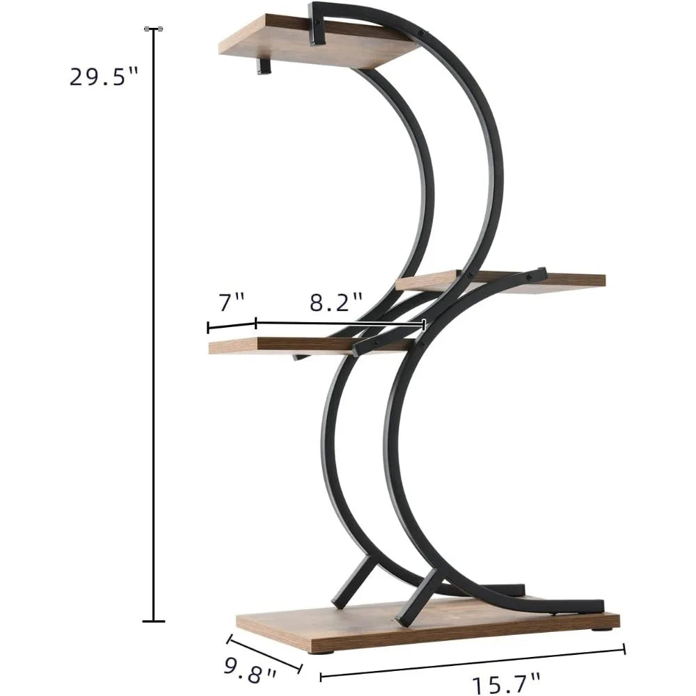 Plant Stands Oudoor 6-Tier Wrought Iron Plant Rack Green Indoor Plant Shelf Tiered Flower Stand Use Office Home Decor