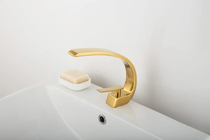 Bathroom Faucet Rose Gold White Bathroom Basin Faucet Cold Hot Water Mixer Sink Tap Deck Mounted Black Tap