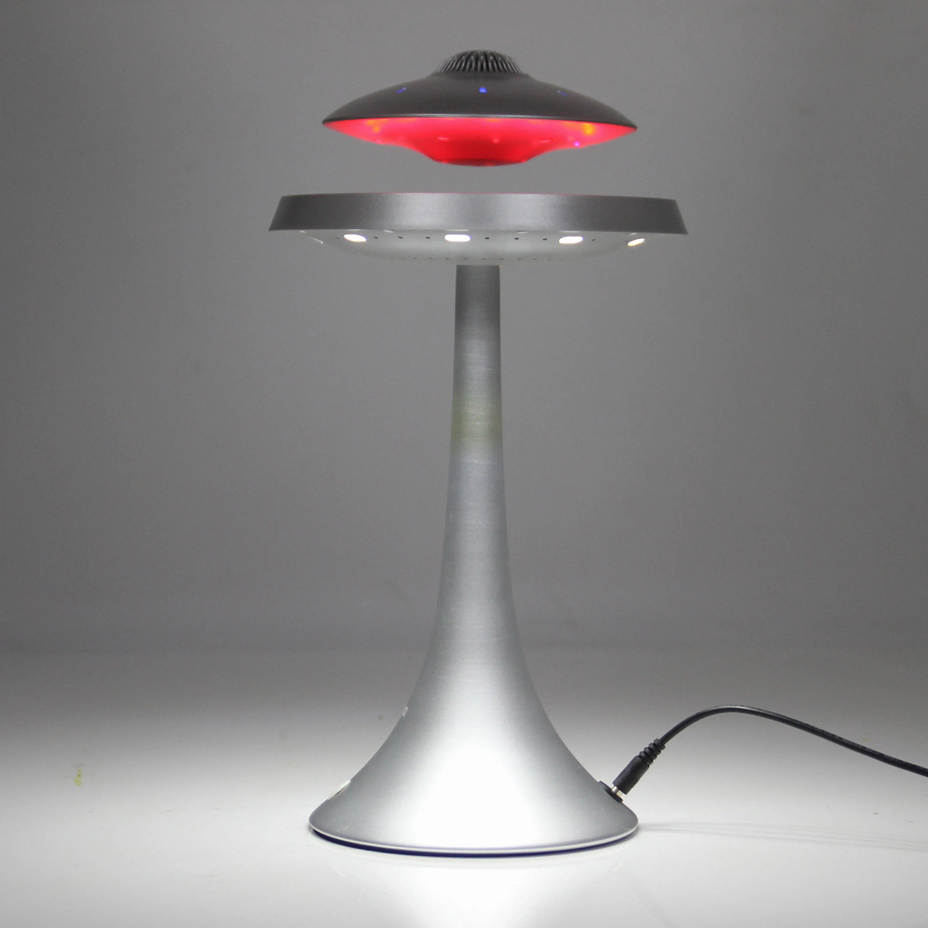 UFO Speaker Super Cool Levitating Speaker Magnetic Floating UFO Speaker Music Player with RGB Color Table Lamp