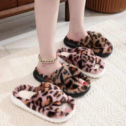 2024 Autumn Winter New Women Home Slippers Open-Toe Cross Band Linen Soled Indoor Slides Linen Soled Non-Slip Bathroom Slippers