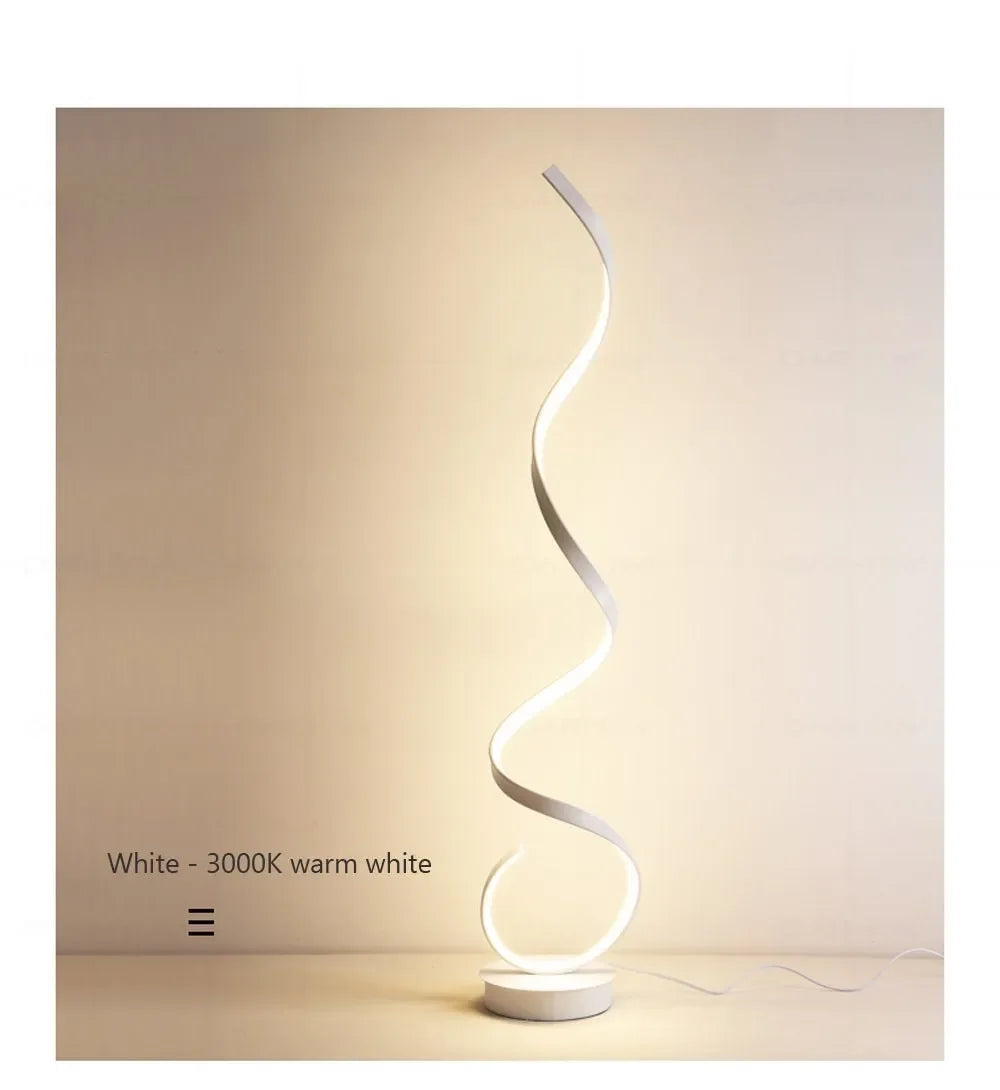 LED Floor Lamp Modern Remote Control Spiral Light For Living Room Bedroom Bedside Study Home Indoor Led Decorative Desk Lighting