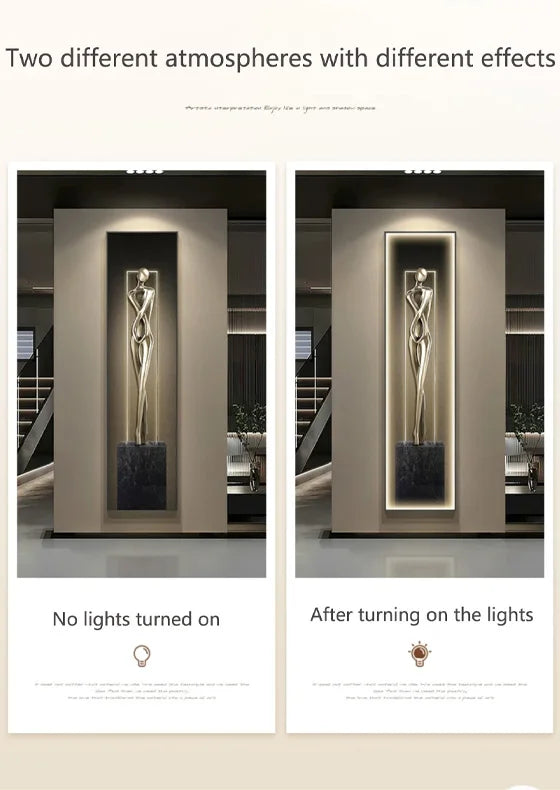 2024 New Modern Abstract Figure Glow Interior Painting Free Shipping Living Room Dining Room Kitchen Home Wall Decor Lamp Art