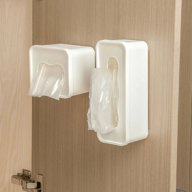 Wall Mounted Storage Box for Mask Disposable Gloves Garbage Bag Desktop Storage Organizer Kitchen Cabinet Door Hanging Container