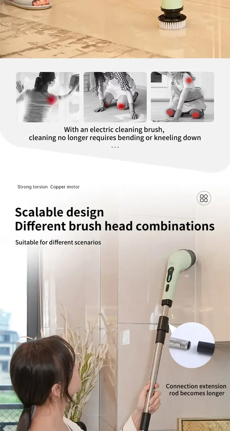 Wireless Electric Cleaning Brush Bathroom Window Kitchen Automotive Multifunctional Household Rotating Cleaning Machine