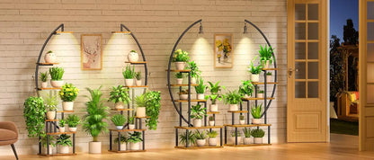 Stand Indoor with Grow Lights, 9 Tiered Metal Plant Shelf, 63&quot; Tall Plant Stand for Indoor Plants Multiple, Large Plant Rack Dis