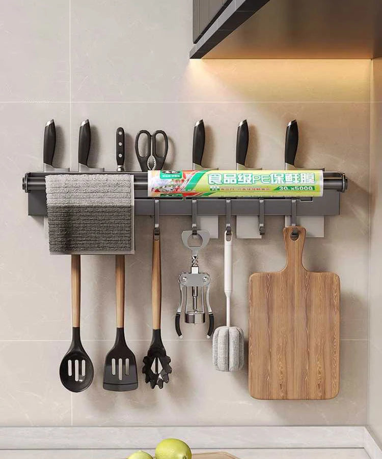 Stainless steel Kitchen Paper Towel Rack Wall Shelf with Hook Kitchen Gadgets Hanging Organizers Storage Utensils for Kitchen