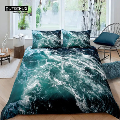 Home Living Luxury 3D Seawater Bedding Set The Sea Duvet Cover Pillowcase Queen and King EU/US/AU/UK Size Comforter Bedding