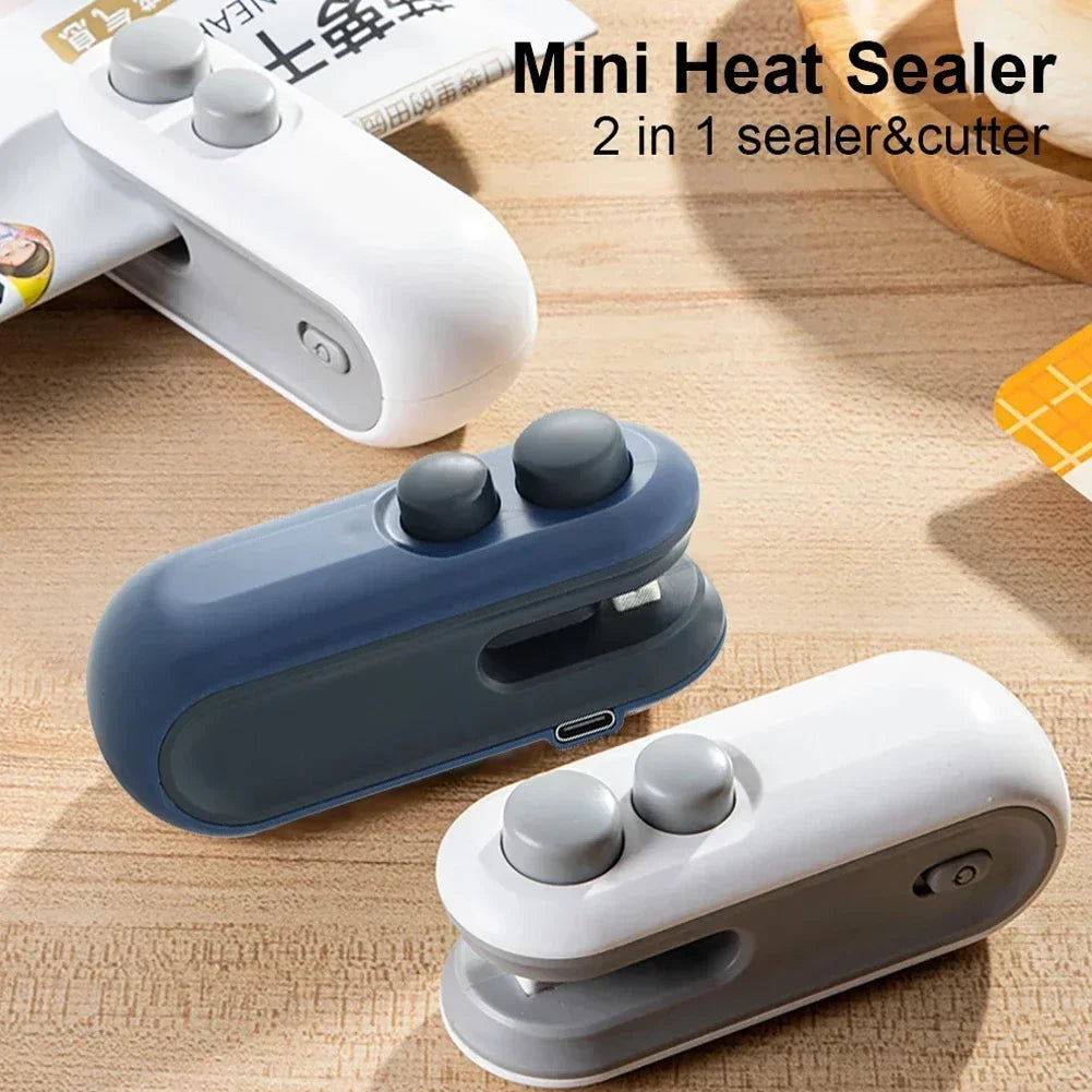 Portable Mini Heat Bag Sealing Machine For Snacks Home Use Rechargeable Sealer Vacuum Sealer Plastic Bag Heat Sealer Clip