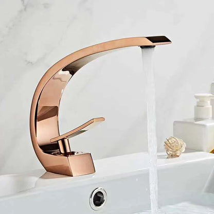 Bathroom Faucet Rose Gold White Bathroom Basin Faucet Cold Hot Water Mixer Sink Tap Deck Mounted Black Tap