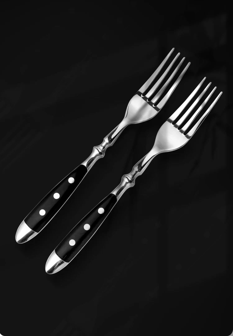 Classic Elegant Stainless Steel Cutlery Set Fork Spoon Knife Full  Dinning Fork Steak Knife Teaspoon Creative Dinnerware Set