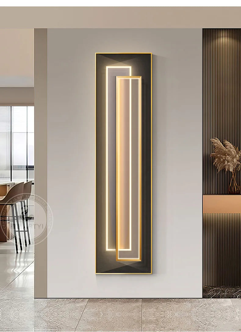 Modern Creative Art Decorative Painting Light Led Hanging Painting Light Simple Vertical Long Living Room Corridor Mural E27