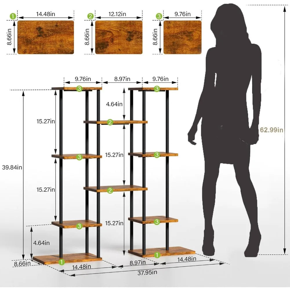 Plant Stand Indoor with Grow Lights, 6 Tiered Metal Plant Shelf, 40&quot; Tall Plant Stand for Indoor Multiple, Corner