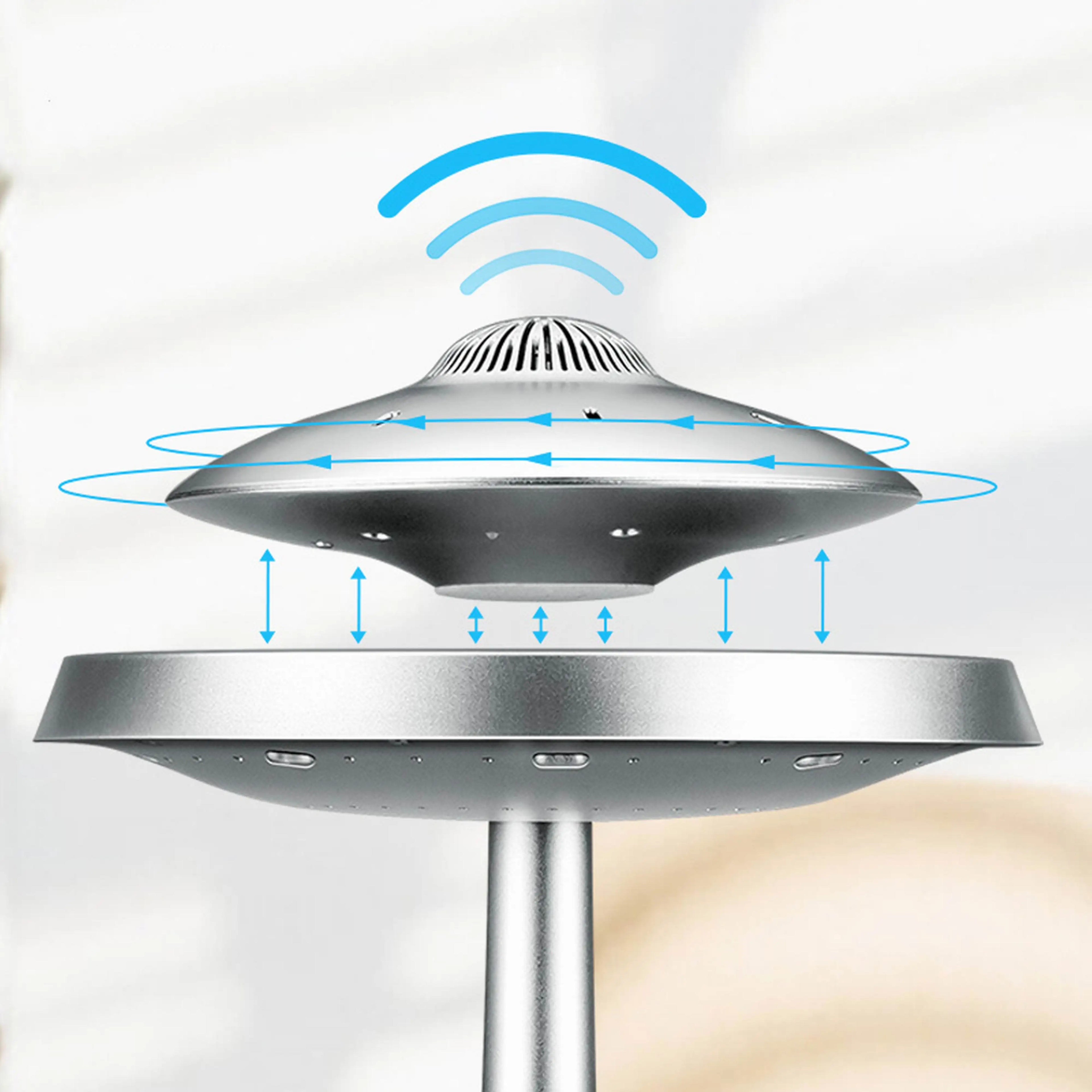 UFO Speaker Super Cool Levitating Speaker Magnetic Floating UFO Speaker Music Player with RGB Color Table Lamp