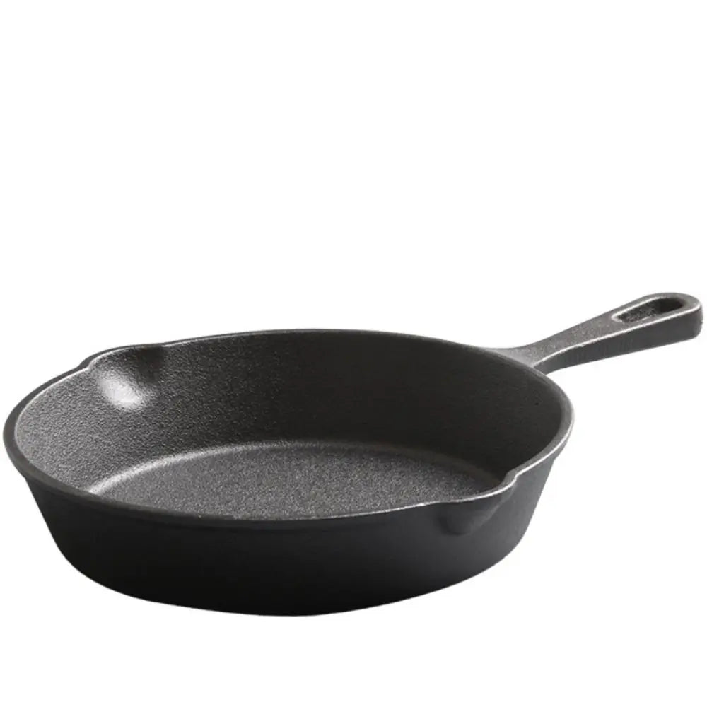 Uncoated Nonstick Frying Pan Signature Teardrop Handle Cast Iron Small Omelette Pan Multi-size Heat-Resistant Saute Pot Kitchen