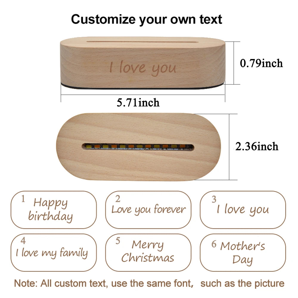 Personalized 3D Photo Lamp Custom Photo And Text Customized Valentine&