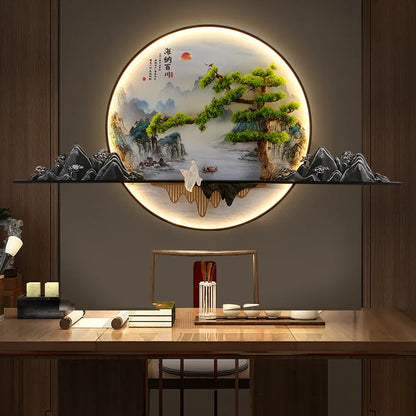 2024 Modern Wall Lamp LED Chinese Landscape Creative Wall Lamp Home Living Room Study Bedroom Decoration Outdoor Wall Decoration