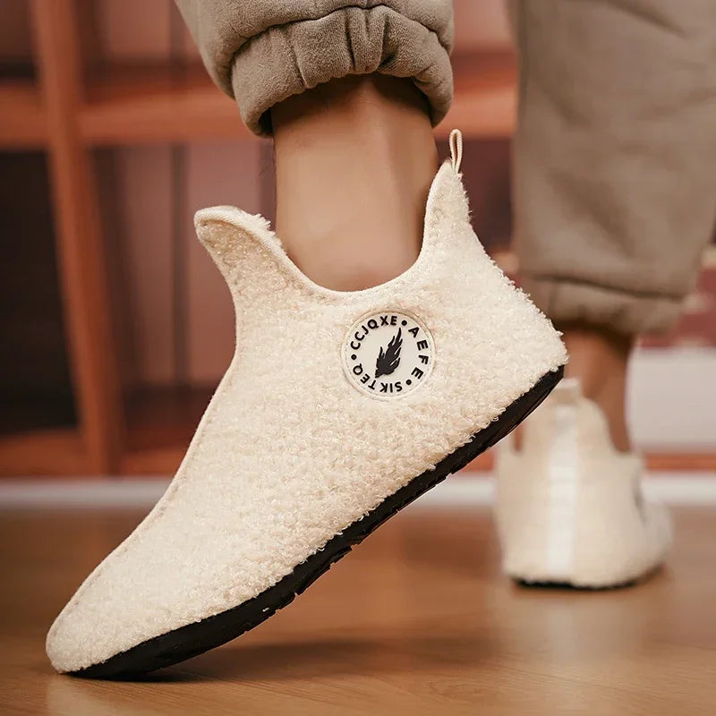 YRZL Men Winter Slippers High Quality Lightweight Disign Shoes Fashion Women Plush Slipper Warm Slip on Casual Shoe for Couples