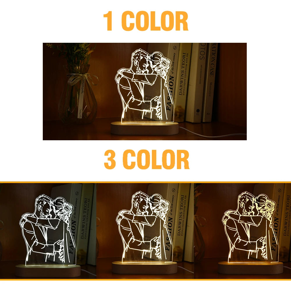 Personalized 3D Photo Lamp Custom Photo And Text Customized Valentine&