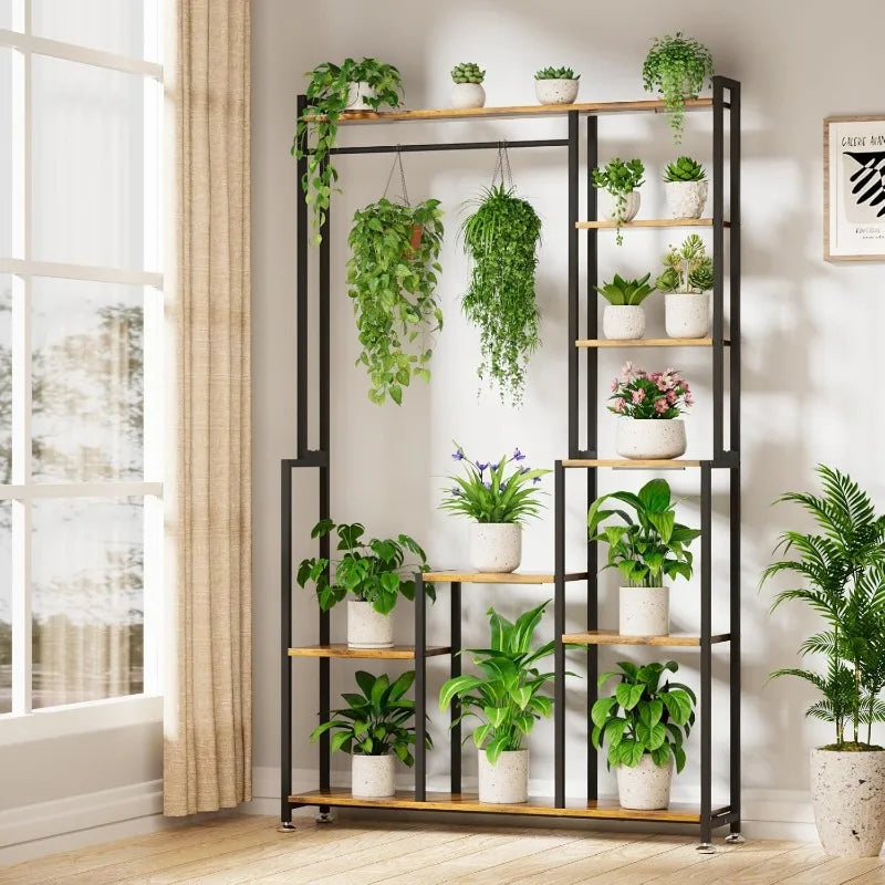 Tall Plant Stand Indoor with Grow Lights, 8 Tiered Metal Plant Stand for Indoor Plants Multiple, Large Plant Shelf Display Rack