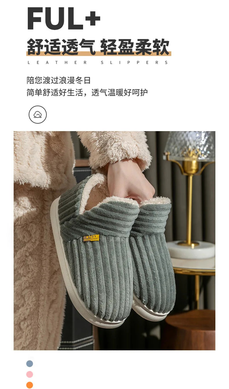 Shevalues Winter Plush Fur Slippers For Women Men Indoor Fluffy Warm Fuzzy Home Slipper Outdoor Fashion Fuzzy Soft Furry Slipper