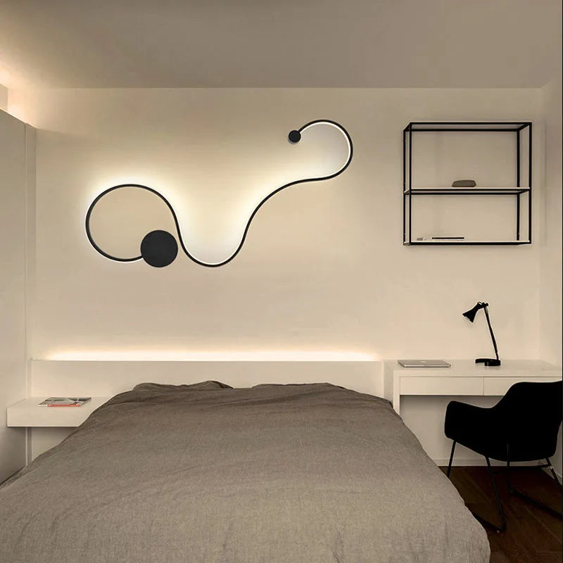 Modern Wall Lamps for Bedroom Study Living Balcony Room Acrylic Home Deco in White Black Iron Body Sconce Led Lights Fixtures