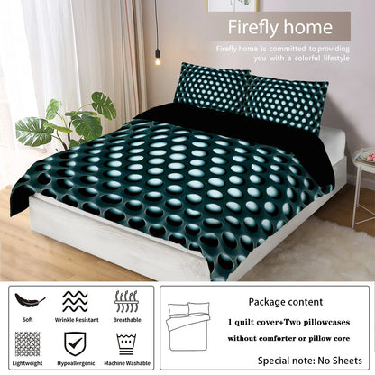 3pcs Geometric honeycomb Series Duvet Cover Set, Printed Bedding Set For Bedroom, (1*Duvet Cover + 2*Pillowcases, No Core)