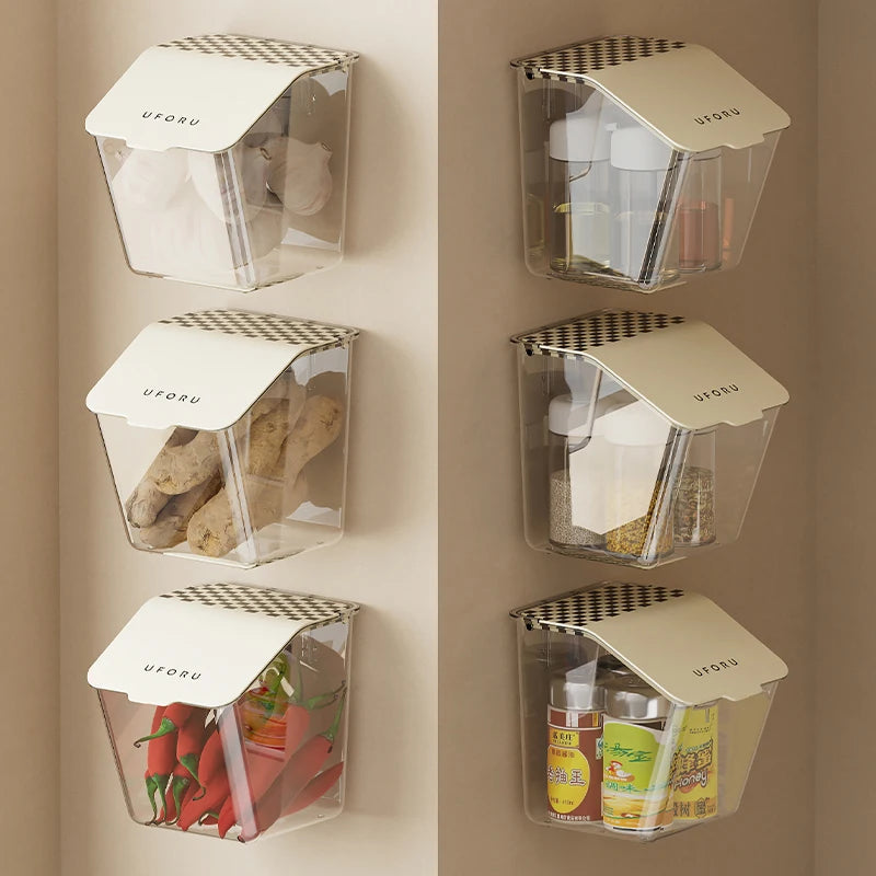 Onion And Garlic Storage Box Kitchen Acceesories Perforation-free Wall Hanging Kitchen Storage Basket Preservation