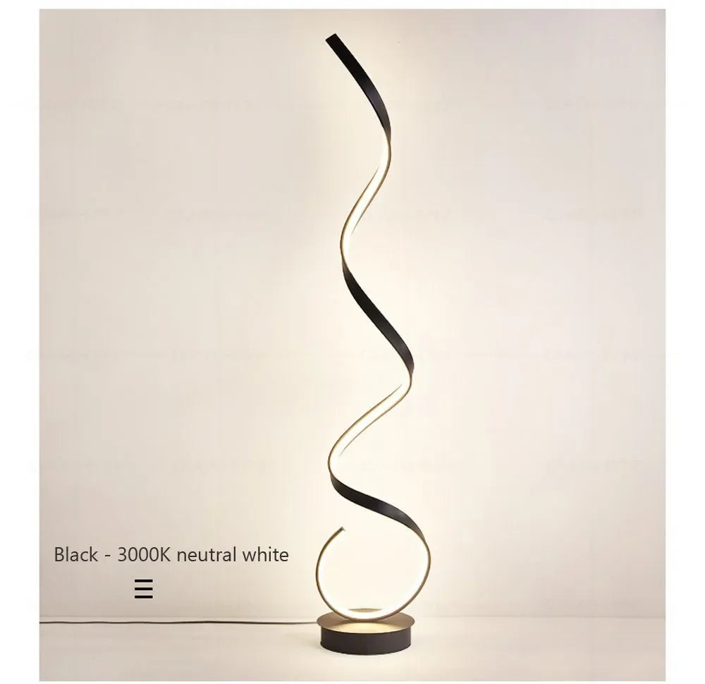 LED Floor Lamp Modern Remote Control Spiral Light For Living Room Bedroom Bedside Study Home Indoor Led Decorative Desk Lighting