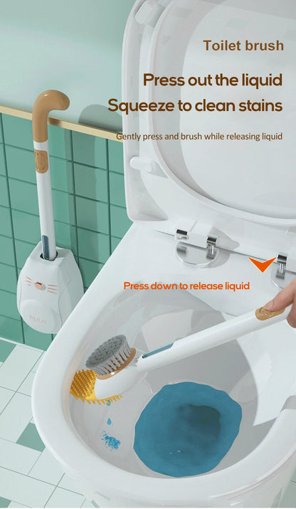 New Detergent Refillable Toilet Brush Bathroom Wall-mount Quick Draining Clean Tool Cleaning Brush Bathroom Accessories Sets