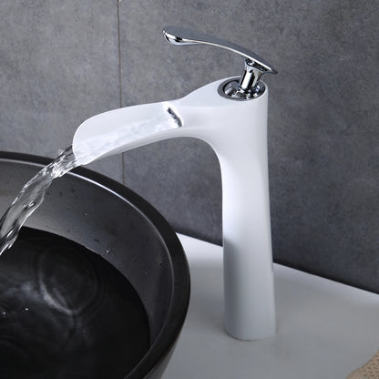 Bathroom Faucet Waterfall 1 Hole Single Handle Mixer Tap Modern Lavatory Vanity Commercial Basin Sink Deck Mount