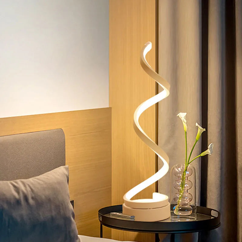 LED Floor Lamp Modern Remote Control Spiral Light For Living Room Bedroom Bedside Study Home Indoor Led Decorative Desk Lighting