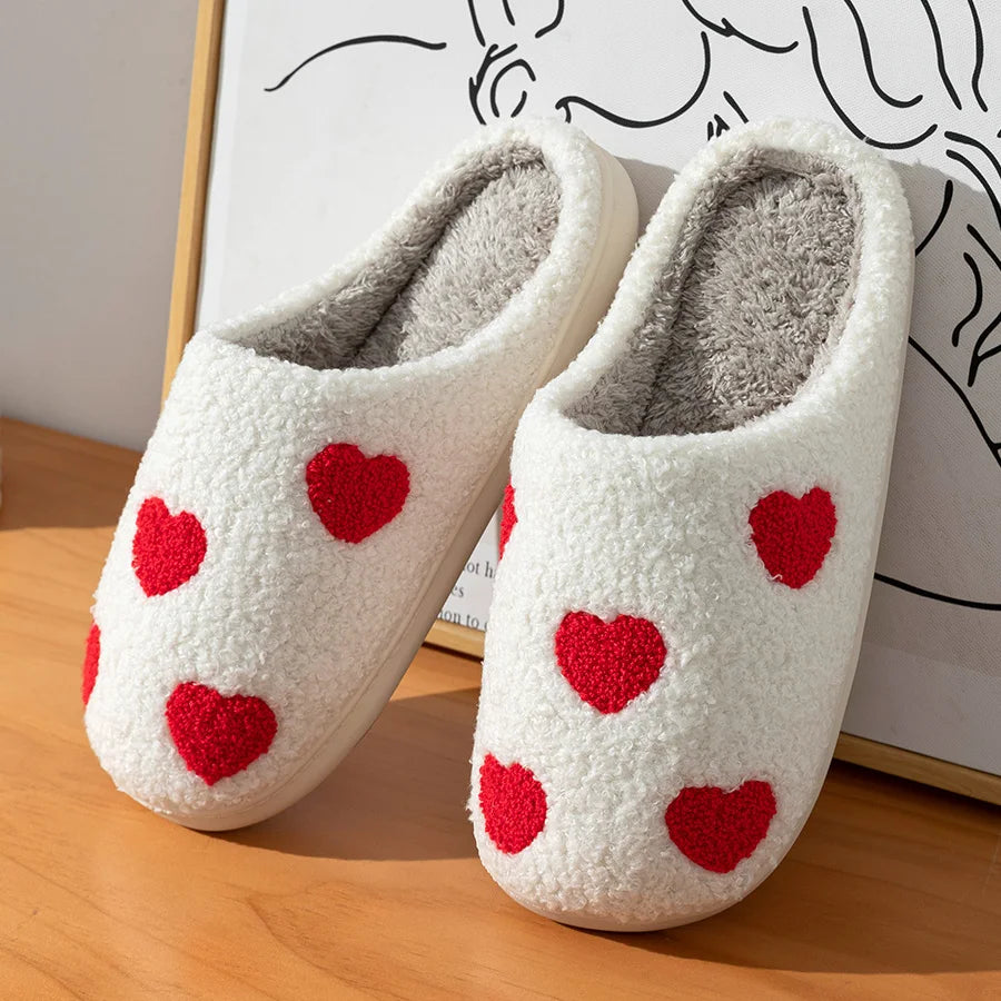 Women Slippers Fashion Little Heart Funny Love Shoes for Gift Mules Fuzzy Comfy Soft Sole Bedroom Slides Ladies Home Shoes