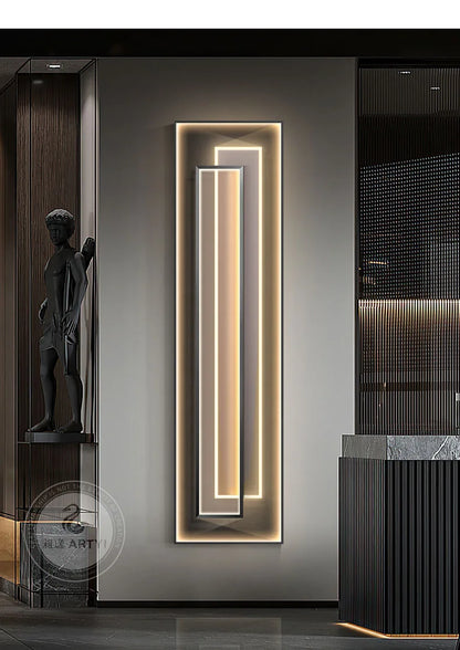 Modern Creative Art Decorative Painting Light Led Hanging Painting Light Simple Vertical Long Living Room Corridor Mural E27