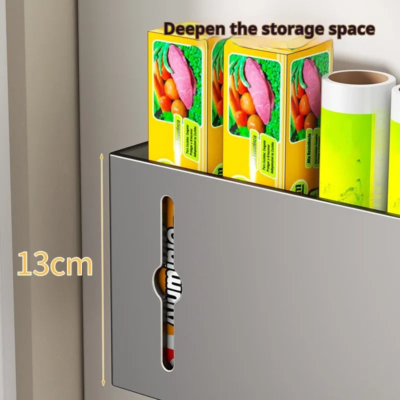 Paper Towel Holder Wall Mount for Kitchen Freshness Film Storage Rack  Door Cabinet Organiser For Kitchen Storage Punch-Free