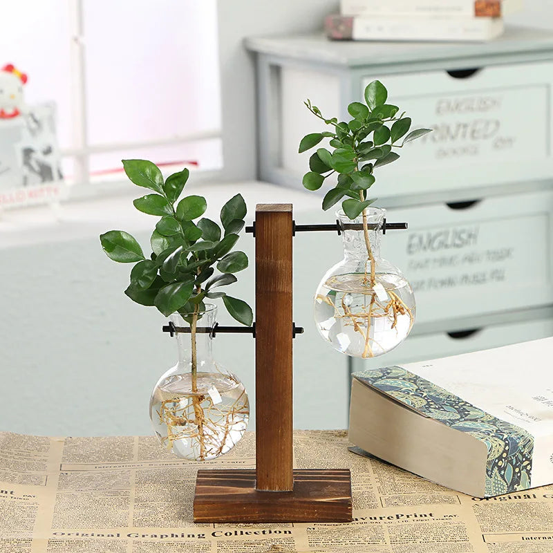 Hydroponic Vase Vintage Desktop Plant Terrarium Planter Bulb Glass Vase Water Planting Propagation Stations Home Decoration