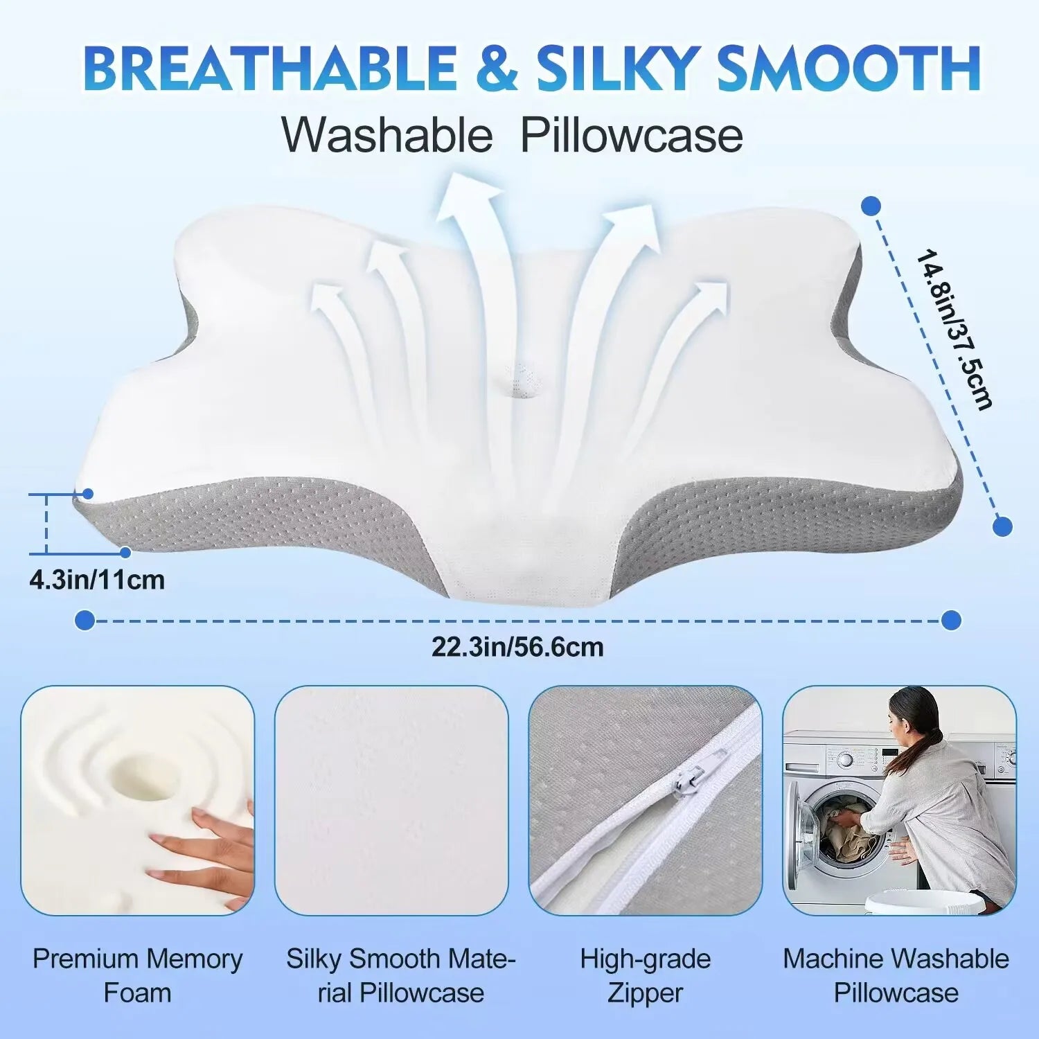 Pulatree New Odorless Orthopedic Pillow For Neck And Shoulder Pain Memory Foam Neck Pillow Ergonomic Sleeping Cervical Pillow