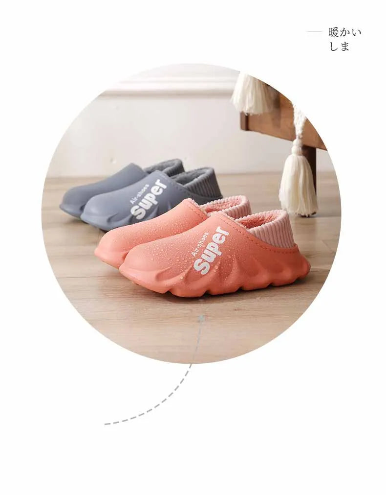 Eyriphy Women Winter Warm Slippers Fuzzy Soft Sole Waterproof Slides Non-Slips Fur Sports Shoes Plush Comfortable Outdoor Slides