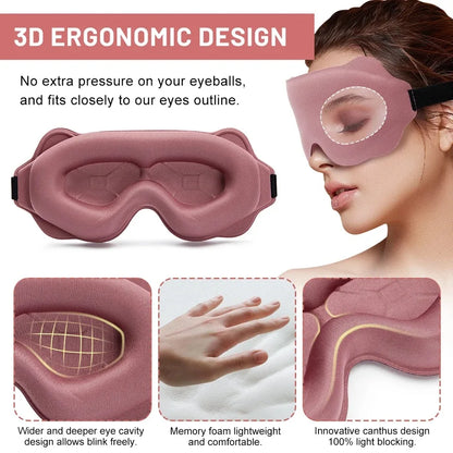 3D Mask for Sleep Eye Mask Lights Blockout Soft Padded Sleeping Masked Fabric Cover Shade Blindfold Eyepatch Travelsleepmask