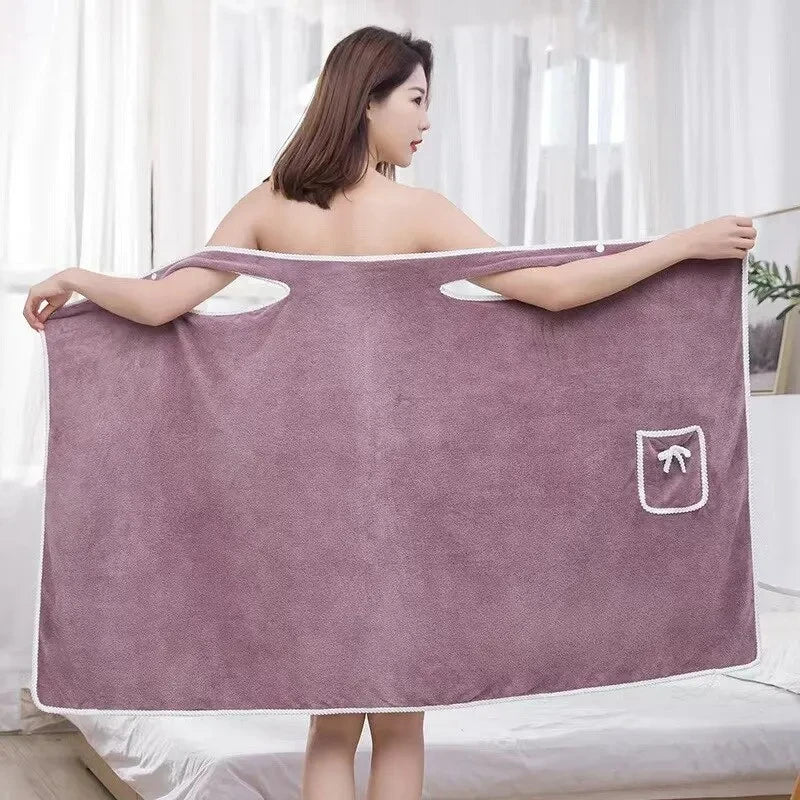 Womens Bath Towels Girls Wearable 150*75Cm Fast Drying Bathing Beach Spa Bathrobes Wash Clothing, Shower Bath And Gym Towel