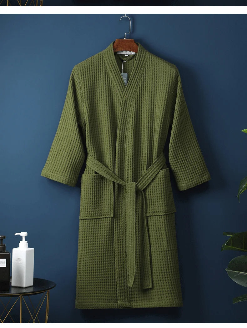 Men Women 100% Cotton Terry Bathrobe Suck Water Towel Sleepwear Spa Hotel Long Bath Robe Kimono Plus Size Dressing Gown Lovers