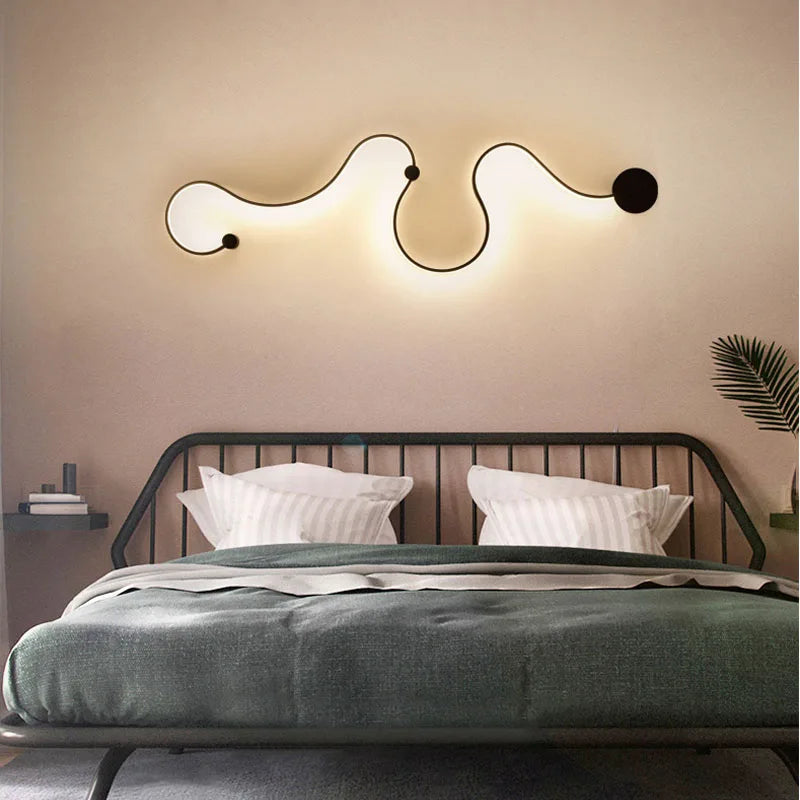 Modern Wall Lamps for Bedroom Study Living Balcony Room Acrylic Home Deco in White Black Iron Body Sconce Led Lights Fixtures