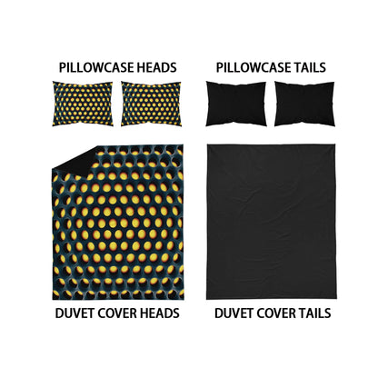 3pcs Geometric honeycomb Series Duvet Cover Set, Printed Bedding Set For Bedroom, (1*Duvet Cover + 2*Pillowcases, No Core)