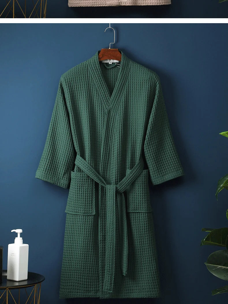 Men Women 100% Cotton Terry Bathrobe Suck Water Towel Sleepwear Spa Hotel Long Bath Robe Kimono Plus Size Dressing Gown Lovers