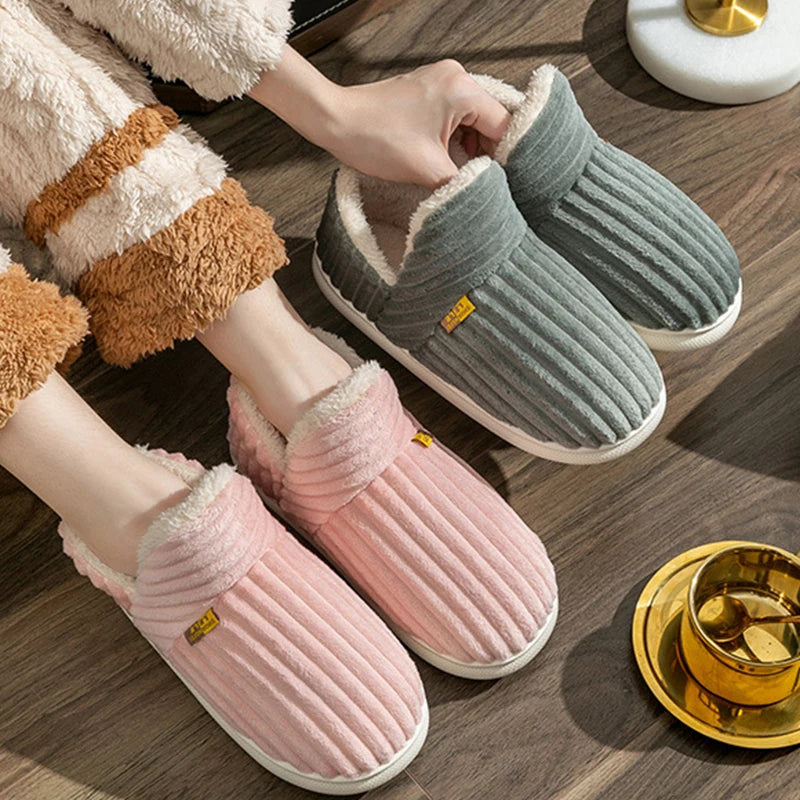 Shevalues Winter Plush Fur Slippers For Women Men Indoor Fluffy Warm Fuzzy Home Slipper Outdoor Fashion Fuzzy Soft Furry Slipper