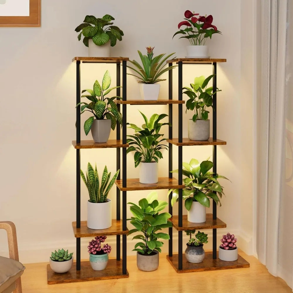 Plant Stand Indoor with Grow Lights, 6 Tiered Metal Plant Shelf, 40&quot; Tall Plant Stand for Indoor Multiple, Corner